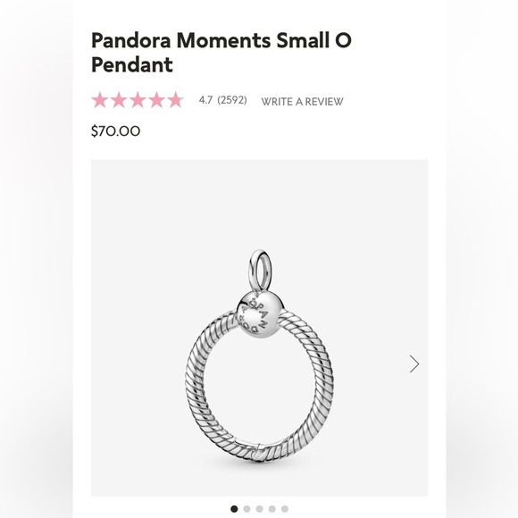Pandora Necklace with 3 charms. Wore only a few times. Looks brand new. - Picture 3 of 7